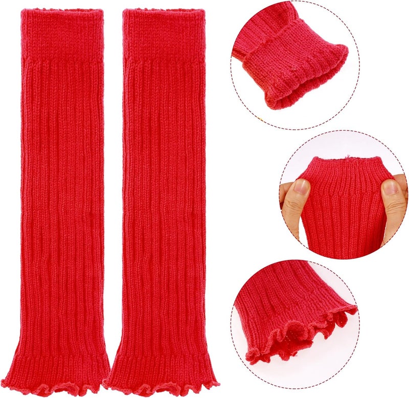 Miayon Leg Warmers Fishnet Gloves Fingerless Set Knit Long Socks for Women Girls 80s 90s Party Accessories Halloween - Image 5